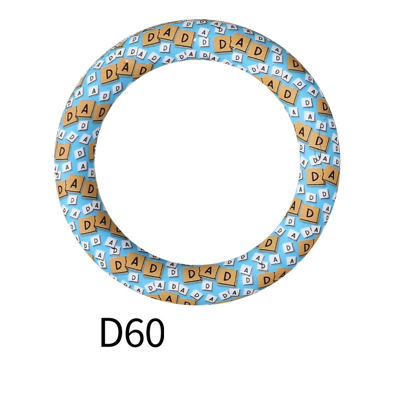 65mm Silicone Beads Printed Designs Vibrant Colors 19