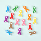 Silicone Focal Beads Awareness Ribbon Colorful Multi Color Ribbon 20pcs 2