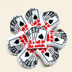 Silicone Focal Beads Poker Cards Red Script Black Spades 20pcs