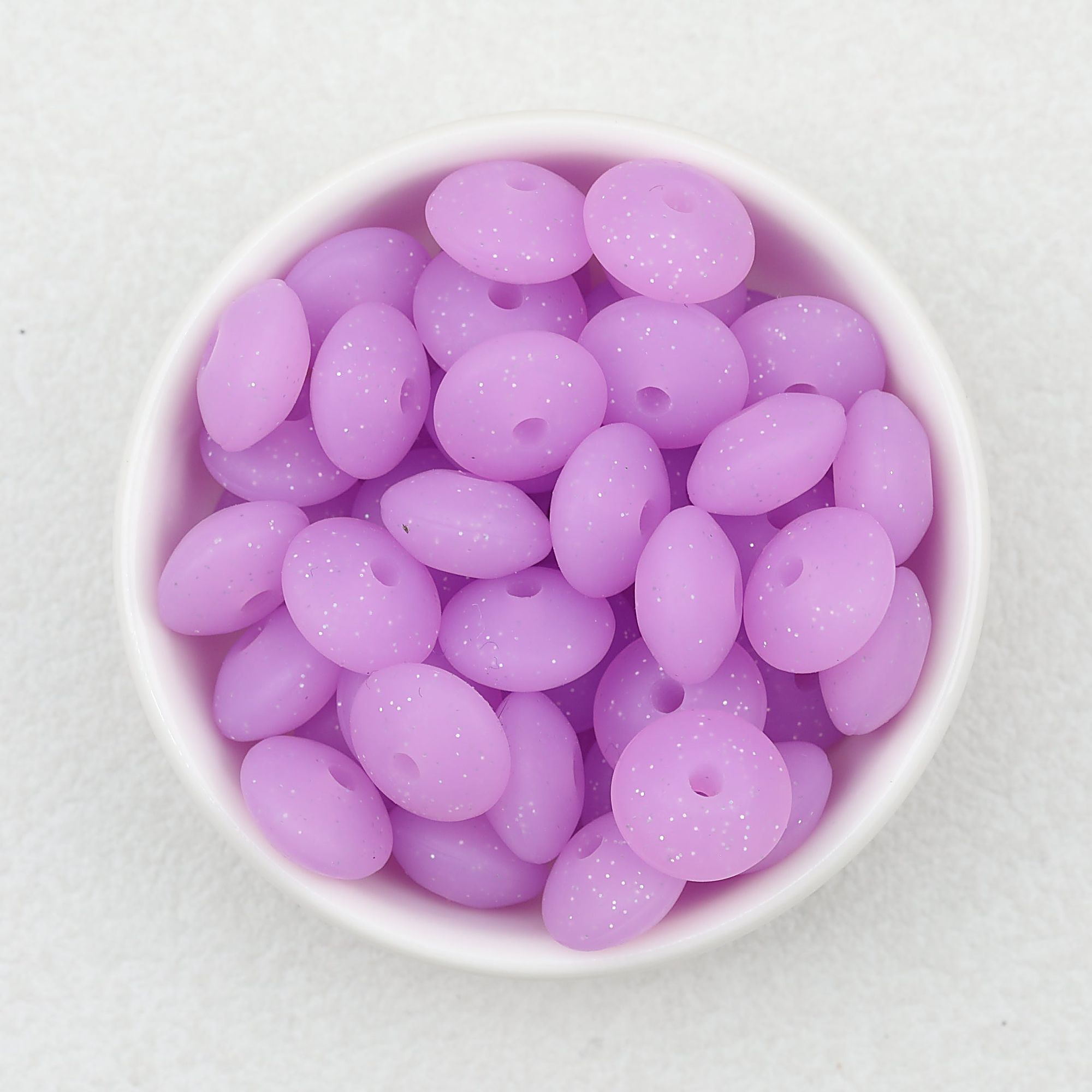 12mm Glitter Silicone Round Spacer Beads Assorted Colors 50pcs - 1