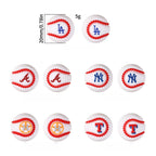 Silicone 3D Focal Beads Baseball Team Bright Red Stitches Team Initials 20pcs 9