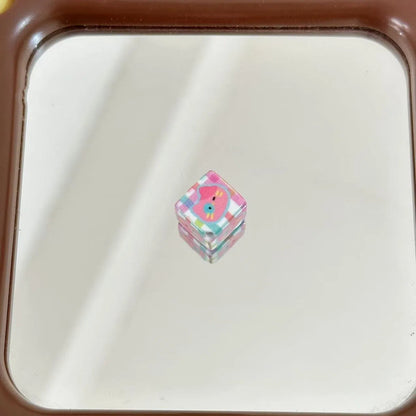 Plaid Animal Acrylic Square Beads 12mm Mixed Colors 10pcs 4