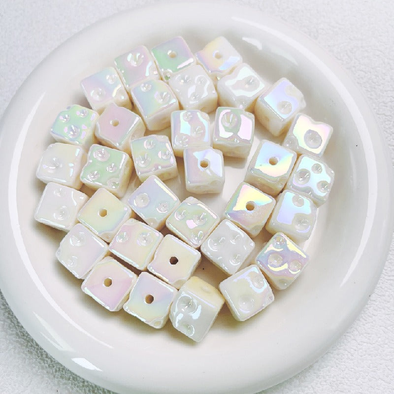 Light In The Dark Square Acrylic Beads 14.5mm Cheese Cube 10pcs 11