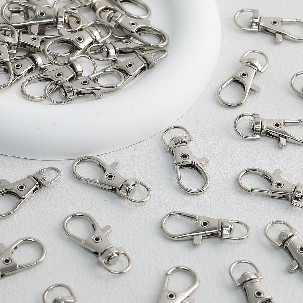 Zinc Alloy Swivel Lobster Claw Clasps Metal Nickel Plated 20pcs