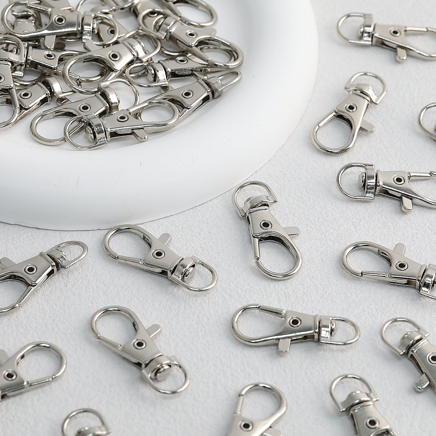 Zinc Alloy Swivel Lobster Claw Clasps Metal Nickel Plated 20pcs