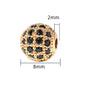 Fancy Zirconia Paved Brass Round Beads 6mm 8mm 10mm 30pcs 18