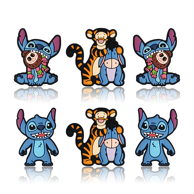 Silicone Focal Beads Disney Stitch Tigger Eeyore Character Group 20pcs 2