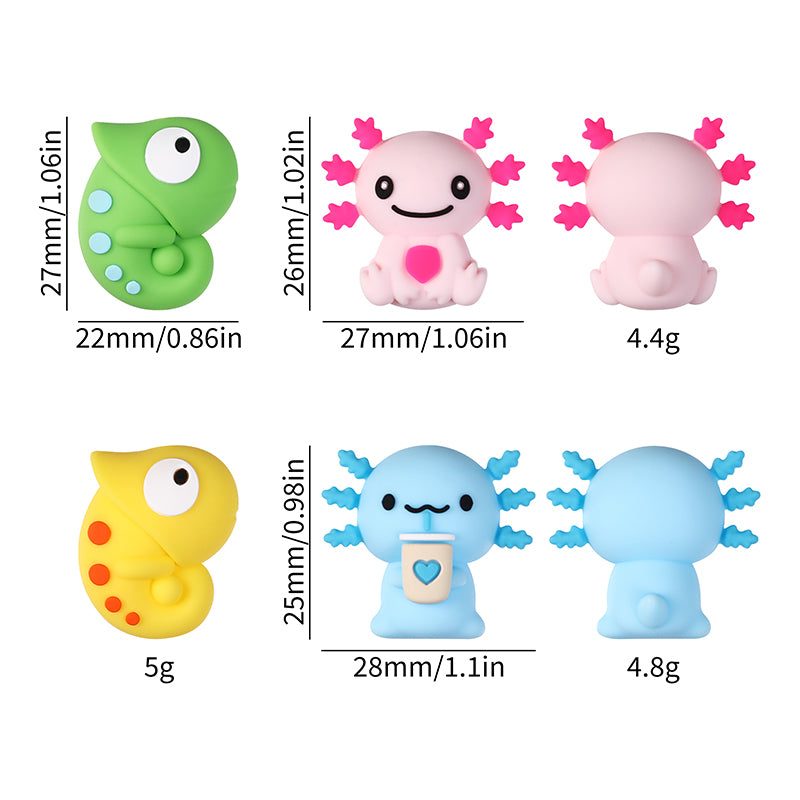 Silicone 3D Focal Beads Reptile Salamander Chameleon Expressive Eyes 20pcs 9