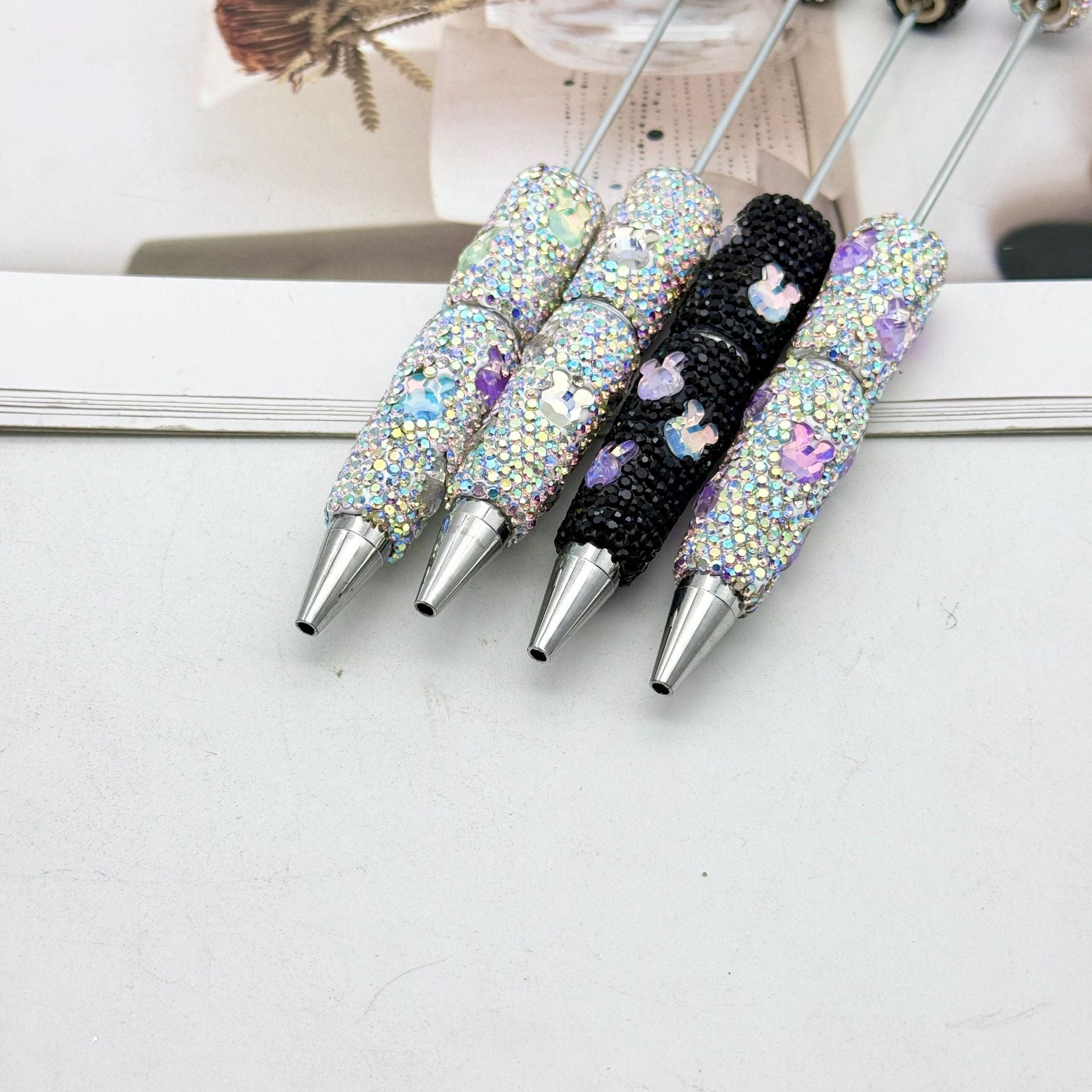 Love Rabbit Colored Rhinestones Beadable Pen 4