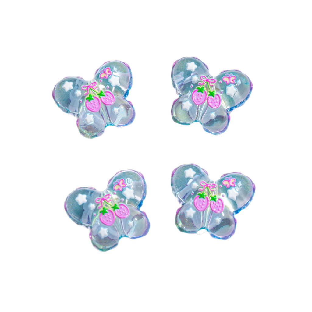 20pcs 22mm Cartoon Butterfly Acrylic Beads for Jewelry Making 5