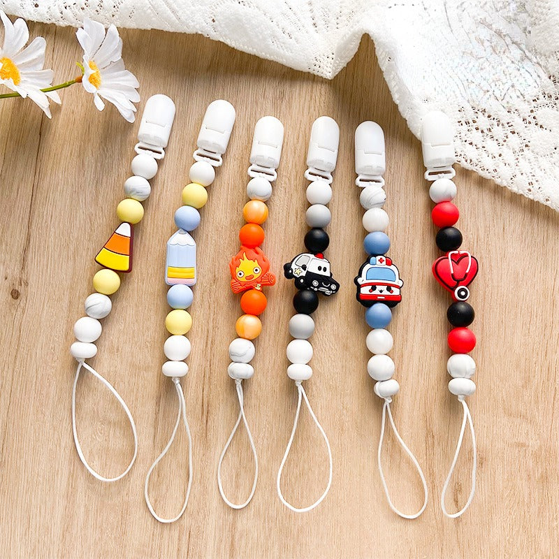 Silicone Focal Beads Police and Ambulance Cartoon Vehicle Designs 20pcs 3