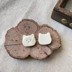 Cute Cat Head Resin Beads 20mm Playful Earth Tone 10pcs 3
