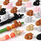 3D Lying Smiling Calf Silicone Focal Beads 20Pcs  7