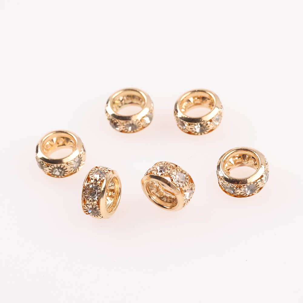 Rhinestone Spacer Beads 12mm Large Hole Gem 50pcs 6