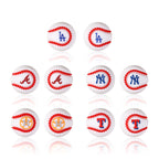 Silicone 3D Focal Beads Baseball Team Bright Red Stitches Team Initials 20pcs 8