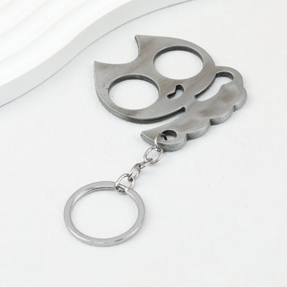 Cat Shaped Self Defense Keychain Survival Finger Clasp Compact