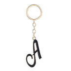 Metal Fashion Letter Keychain Black and Gold Script Design 5