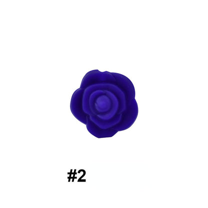 Double-Sided Flower Silicone Beads Multi Color Solid 50pcs 6