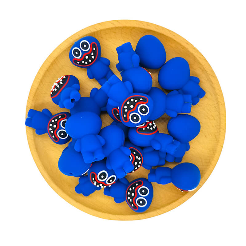 Silicone 3D Focal Beads Stand Smile Toothpop Front Facing 2