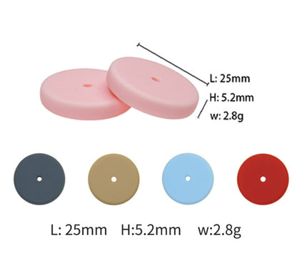 25mm Silicone Beads Flat Coin Spacer Pastel Mix 50pcs 4