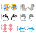 Silicone 3D Focal Beads Ocean Animals Aquatic Postures 20pcs 9