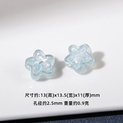 Transparent Iridescent Star Acrylic Beads 13mm 20pcs 9