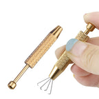 Stainless Steel 4-Prong Claw Tweezers Multi Colored Knurled Grip 3pcs 4