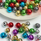 Plating Metallic Round Acrylic Beads 10mm Colorful Mirror Finish 100pcs