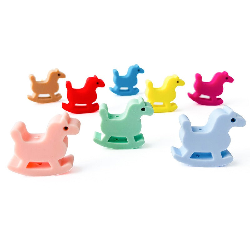 Silicone Focal Beads Trojan Horse Front View 20pcs 3