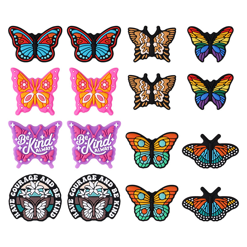 Silicone Focal Beads Butterfly Be Kind Always Purple Phrase Detail 8