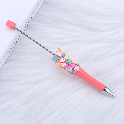 Beadable Pen with Heart Confetti and Rhinestone 15