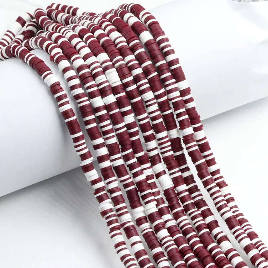 Flat Clay Beads 6mm Colorful Mixed Polymer Spacer 10strands 19