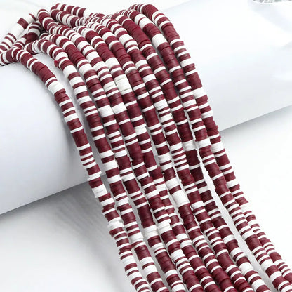 Flat Clay Beads 6mm Colorful Mixed Polymer Spacer 10strands 19