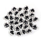 Dot Heart Acrylic Beads 12mm Colorful Centers 5pcs 6