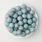15mm Printed Silicone Beads with Nurse Ambulance and Floral Designs 50pcs - Cupcake