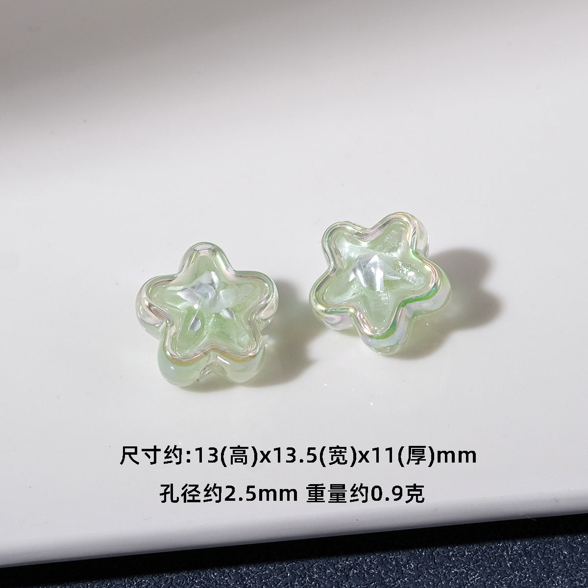 Transparent Iridescent Star Acrylic Beads 13mm 20pcs 7