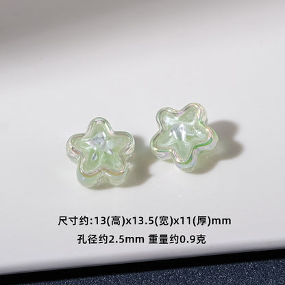 Transparent Iridescent Star Acrylic Beads 13mm 20pcs 7