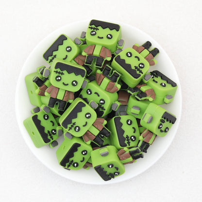 3D Green Werewolf Silicone Focal Beads 20pcs 2