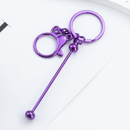 Beadable UV Plating DIY Metal Keychain