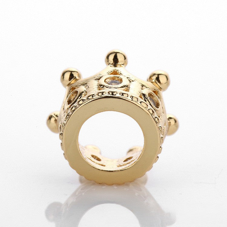 Copper Crown Spacer Beads 10.8x7.2mm Inlaid with Zircon 10pcs 2