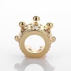 Copper Crown Spacer Beads 10.8x7.2mm Inlaid with Zircon 10pcs 2