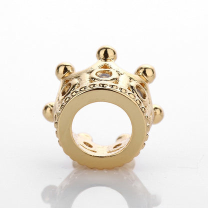 Copper Crown Spacer Beads 10.8x7.2mm Inlaid with Zircon 10pcs 2