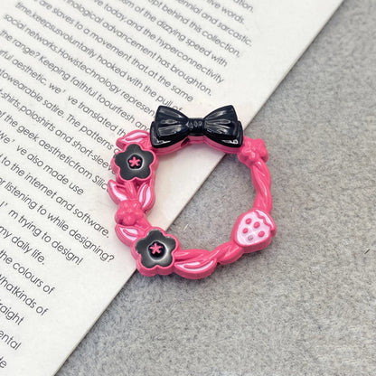 Bow Wreath Metal Beads 31mm Painted Enamel Alloy 10pcs 12