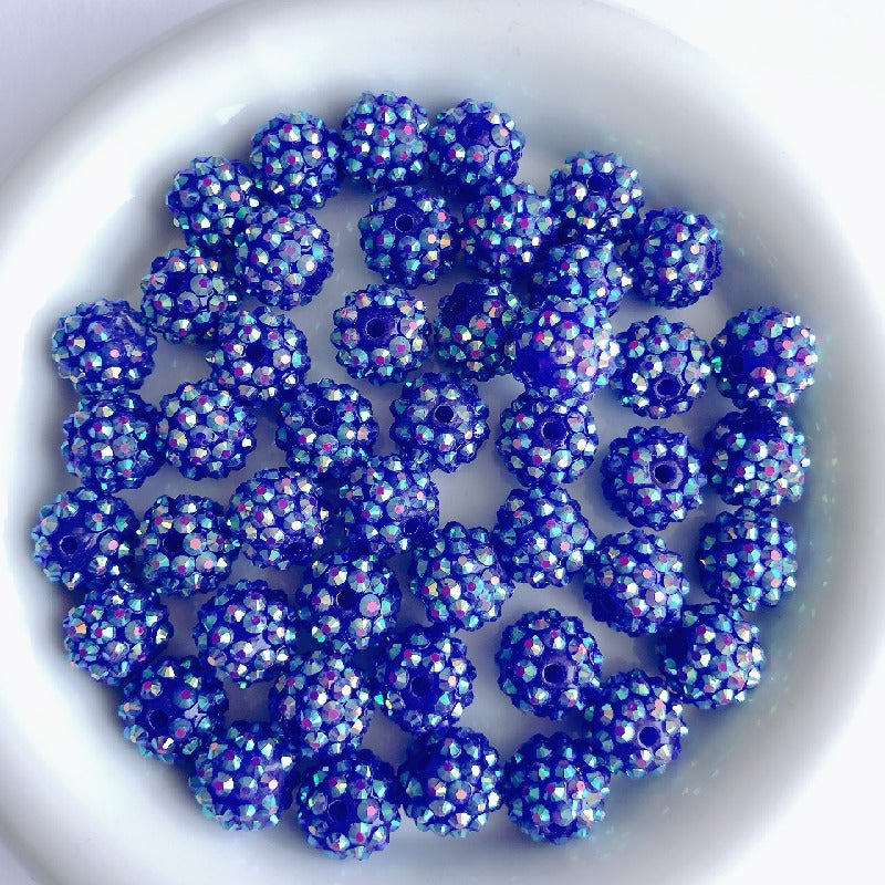 Bubblegum Round Rhinestone Beads 14mm Textured Shimmer 50pcs 4