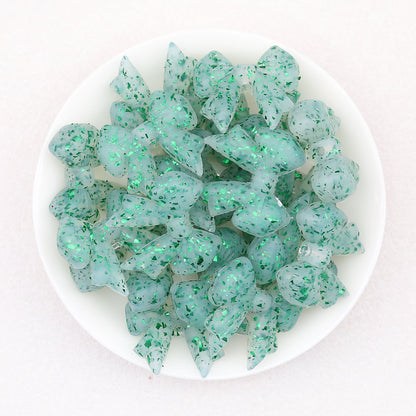 Sparkling Bow Shaped Silicone Focal Beads Glitter Effect 20pcs - Color 7