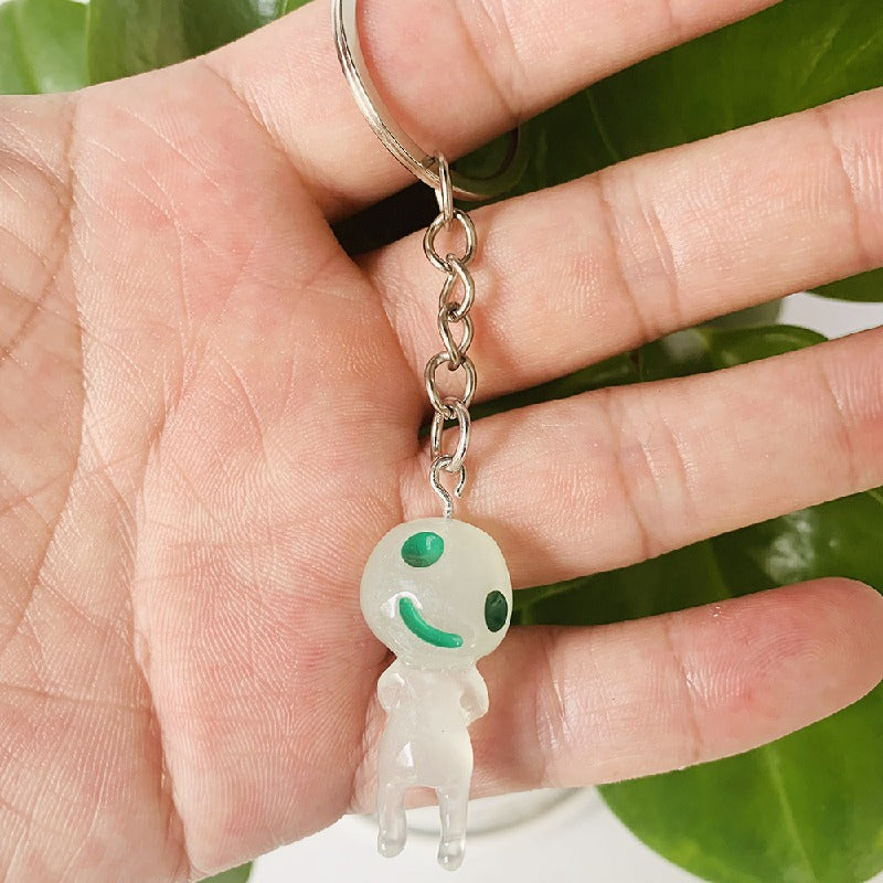 Glow in the Dark Resin Alien Keychain Quirky Green Light 15