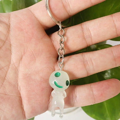 Glow in the Dark Resin Alien Keychain Quirky Green Light 15