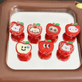 Painted Half Apple Acrylic Beads 14mm Kitty Puppy Emoji Design 10pcs