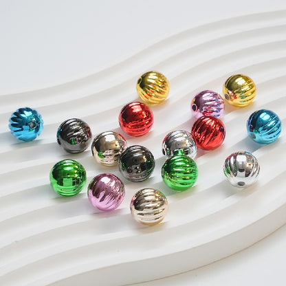 Plated Pumpkin Acrylic Beads 14mm Glossy Metallic Colors 50pcs 10