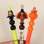 Silicone 3D Focal Beads Thanksgiving Pumpkins Give Thanks Hat 20pcs 8